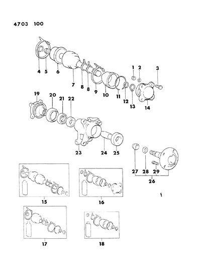1984 Chrysler Conquest Axle, Rear Housing And Shaft Diagram