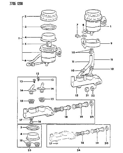 1987 Dodge Colt Brake Master Cylinder Diagram 1