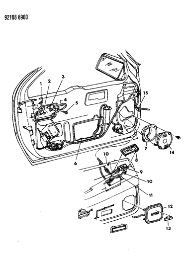 1992 Dodge Daytona Wiring & Switches - Door Diagram