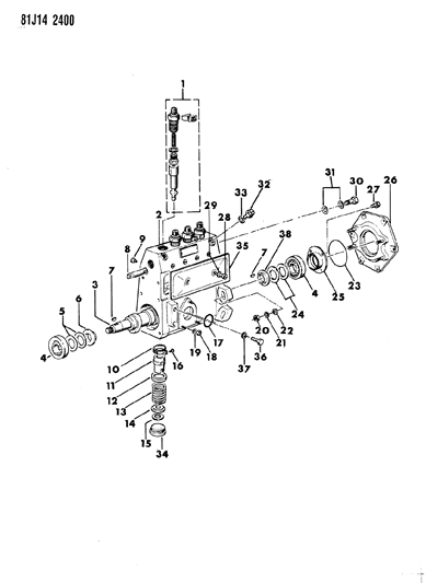 1984 Jeep Wrangler Pump Assembly, Injection Diagram 1