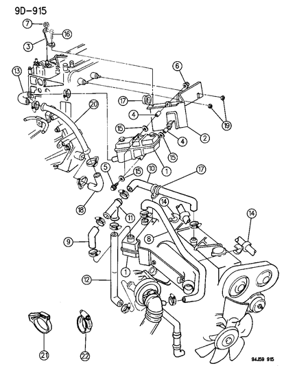 1994 Jeep Cherokee Clip-Hose Double Diagram for 34202685