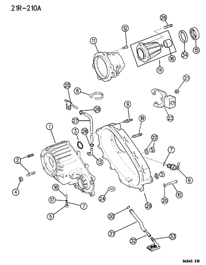 1995 Dodge Dakota Case , Transfer & Related Parts Diagram