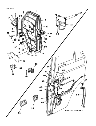 1984 Dodge Ram Van SHIM-Rear Corner Vent Glass Diagram for 3788265
