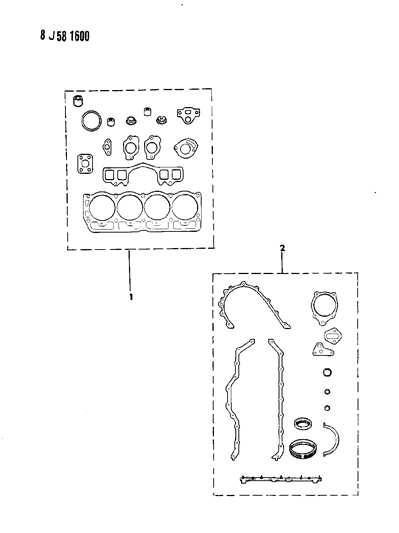 1989 Jeep Cherokee Engine Gasket Sets Diagram 2