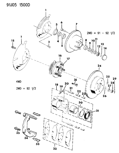 1991 Jeep Cherokee Washer-Wave Diagram for 4740749