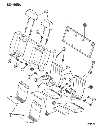 1996 Chrysler Town & Country Child Seat - Reclining Diagram 1