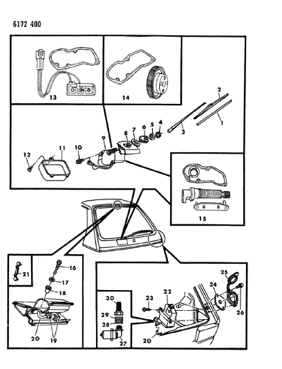 1986 Dodge Charger Liftgate Wiper & Washer System Diagram