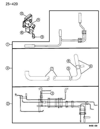 1994 Chrysler LeBaron Emission Control Vacuum Harness Diagram