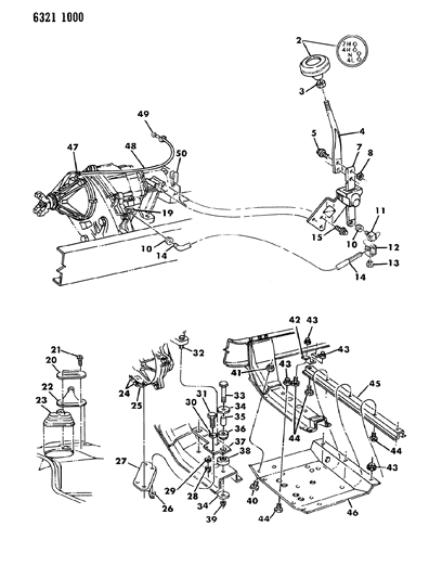 1986 Dodge D250 Controls & Mounting, Transfer Case Diagram 2