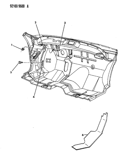 1992 Dodge Dynasty Brace Dash Panel To Cowl Diagram