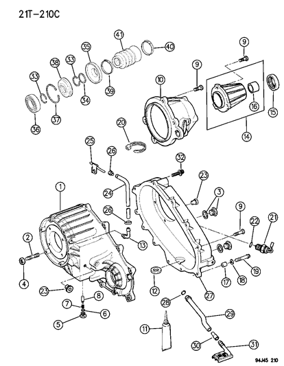 1995 Jeep Grand Cherokee Case , Extension & Miscellaneous Parts Diagram 2