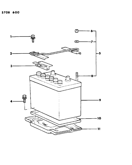 1985 Dodge Conquest Battery Tray Diagram