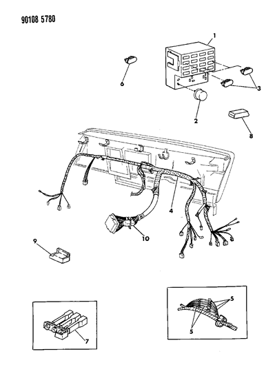 1990 Chrysler Town & Country Wiring - Instrument Panel Diagram