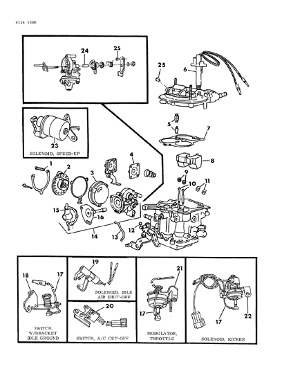 1984 Chrysler Town & Country Carburetor & Component Parts Diagram 4