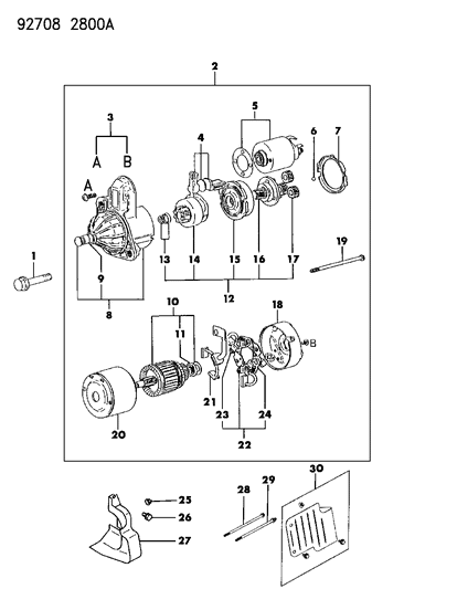 1994 Dodge Stealth BUSHING-Starter PINION Diagram for MD611212