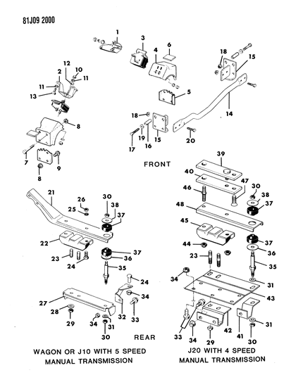 1986 Jeep Grand Wagoneer Washer Diagram for J0945269