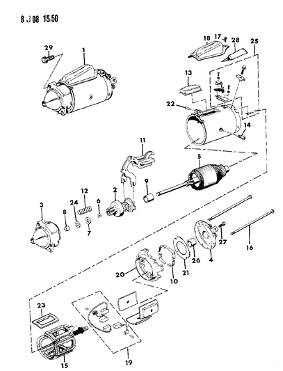 1987 Jeep Wagoneer Starter & Mounting Diagram 3