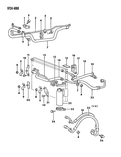 1989 Dodge Raider Plumbing - A/C Diagram