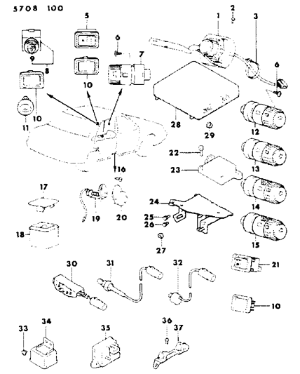 1985 Dodge Colt Switches & Electrical Controls Diagram