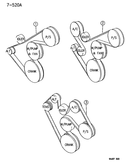 1996 Jeep Grand Cherokee Belt-Accessory Drive Diagram for 53010289