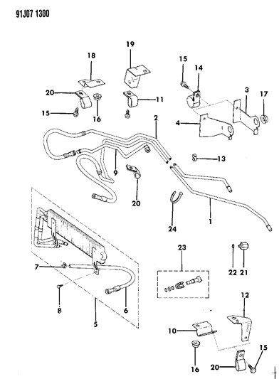 1992 Jeep Cherokee Hose-Trans Oil Cooler Diagram for 52003476