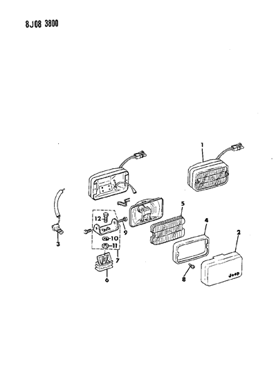 1987 Jeep Comanche Lamps - Fog Diagram