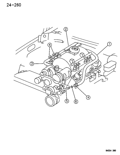 1994 Dodge Ram 1500 Plumbing - Heater Diagram 1