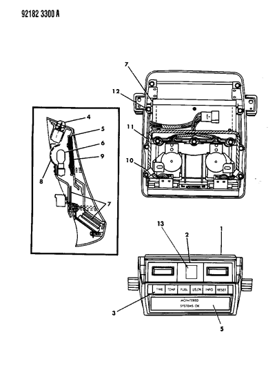 1992 Chrysler New Yorker Console, Overhead Diagram 2