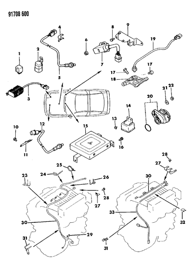 1991 Dodge Stealth Switches & Electrical Controls Diagram 1