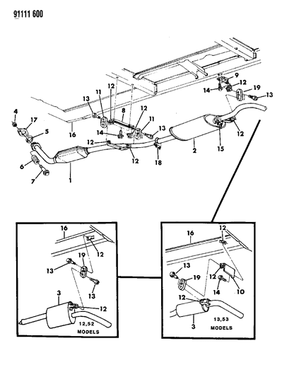 1991 Dodge Grand Caravan Exhaust System Diagram 3