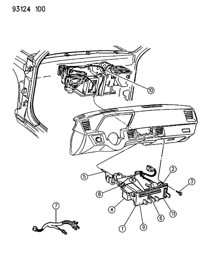 1993 Chrysler Town & Country Controls, Heater Diagram
