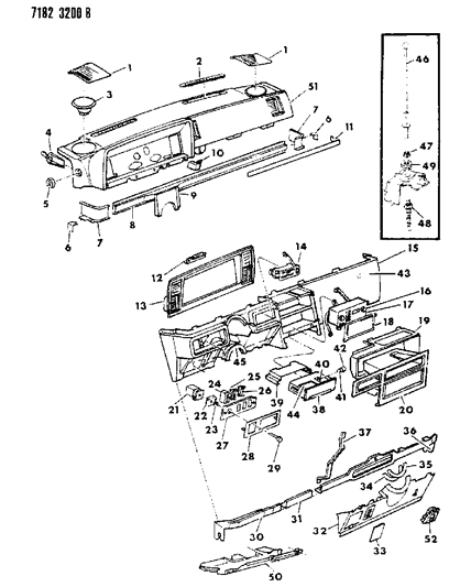 1987 Dodge Caravan Instrument Panel Diagram