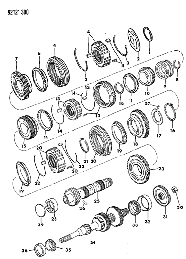1992 Dodge Shadow Gear 2ND Speed Diagram for 4531812