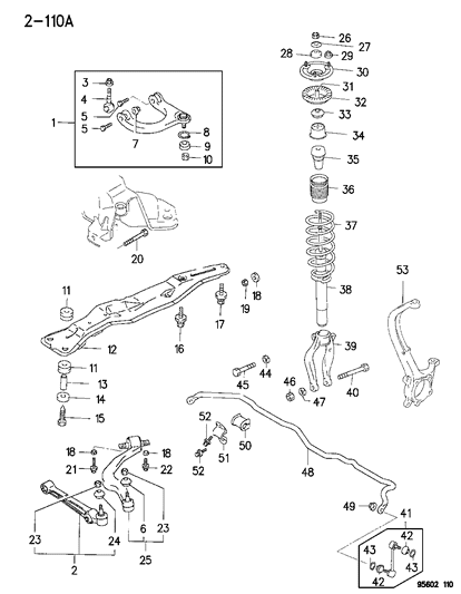 1996 Dodge Avenger Cover Control Arm Ball Diagram for MB808084