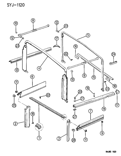 1995 Jeep Wrangler Screw-Tapping Diagram for 154628