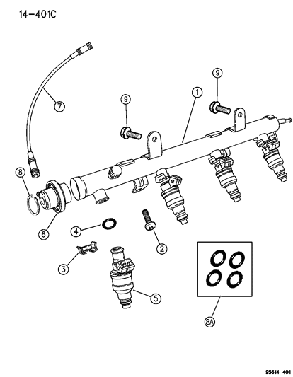 1996 Chrysler Sebring ORING Kit-Kit - Regulator Diagram for 4762077