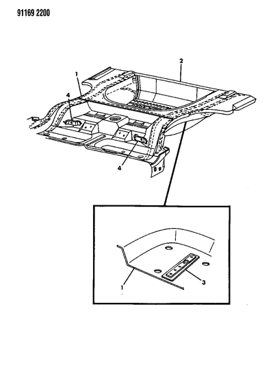 1991 Dodge Spirit Floor Pan Rear Diagram