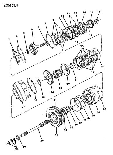 1992 Dodge Dynasty Clutch, Input Shaft Diagram