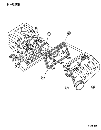 1996 Dodge Ram 2500 Gasket-Air Cleaner To T/BODY Diagram for 53030867