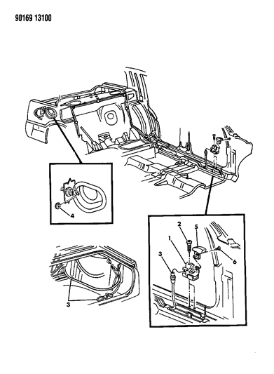 1990 Chrysler New Yorker Fuel Filler Release Diagram