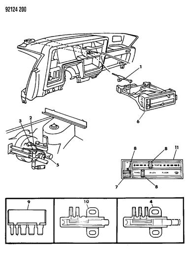 1992 Dodge Shadow Controls, Heater Diagram