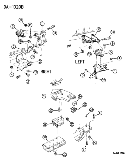 1995 Jeep Cherokee Support-Engine Mount Diagram for 52059030