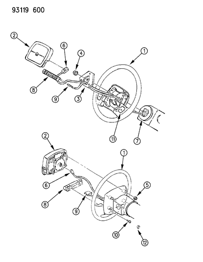 1993 Chrysler New Yorker Steering Wheel Diagram