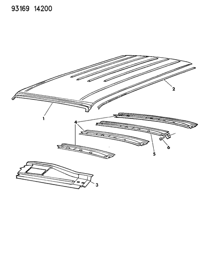 1993 Chrysler Town & Country Roof Panel Diagram