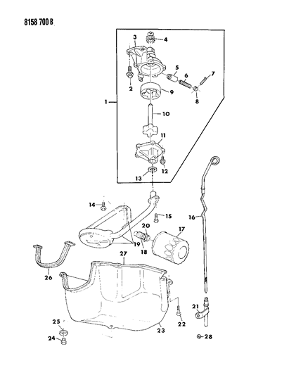 1988 Dodge Shadow Pan-Assembly-Oil Partial In White Diagram for 4387338