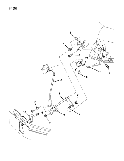 1985 Chrysler Fifth Avenue Controls, Gearshift, Lower With Column Shift Diagram