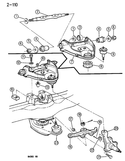 1995 Dodge Ram Wagon Bushing Diagram for 4213119