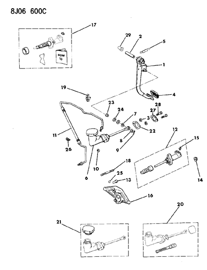 1989 Jeep Comanche Clutch Pedal Diagram 1