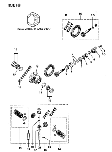 1984 Jeep Wrangler Differential And Gears, Rear Axle Diagram