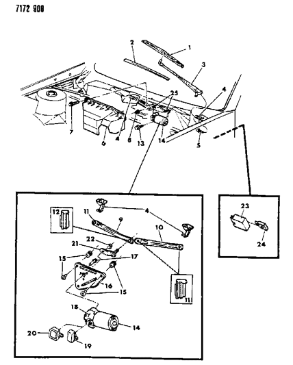 1987 Dodge Daytona Windshield Wiper System Diagram
